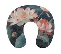 HETVBNS Travel Neck Pillow with Memory Foam, Dragonfly and Flower U Shaped Pillow for Airplane & Car - Detachable Washable Cover, Ergonomic Support for Neck