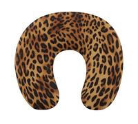 HETVBNS Travel Neck Pillow with Memory Foam, Leopard Print U Shaped Pillow for Airplane & Car - Detachable Washable Cover, Ergonomic Support for Neck