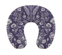 HETVBNS Travel Neck Pillow with Memory Foam, Natural Pattern Style U Shaped Pillow for Airplane & Car - Detachable Washable Cover, Ergonomic Support for Neck