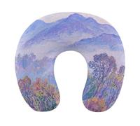 HETVBNS Travel Neck Pillow with Memory Foam, Nature Forest Mountain U Shaped Pillow for Airplane & Car - Detachable Washable Cover, Ergonomic Support for Neck