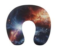 HETVBNS Travel Neck Pillow with Memory Foam, Outer Space Stars U Shaped Pillow for Airplane & Car - Detachable Washable Cover, Ergonomic Support for Neck