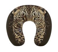 HETVBNS Travel Neck Pillow with Memory Foam, Patterned Leopard Head U Shaped Pillow for Airplane & Car - Detachable Washable Cover, Ergonomic Support for Neck