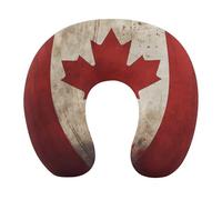HETVBNS Travel Neck Pillow with Memory Foam, Retro Canada Flag U Shaped Pillow for Airplane & Car - Detachable Washable Cover, Ergonomic Support for Neck