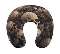 HETVBNS Travel Neck Pillow with Memory Foam, Some Skull Shapes U Shaped Pillow for Airplane & Car - Detachable Washable Cover, Ergonomic Support for Neck