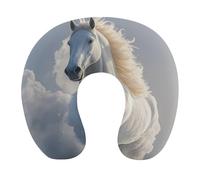 HETVBNS Travel Neck Pillow with Memory Foam, The Galloping Horse is Galloping U Shaped Pillow for Airplane & Car - Detachable Washable Cover, Ergonomic Support for Neck
