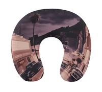 HETVBNS Travel Neck Pillow with Memory Foam, The Old Hollywood U Shaped Pillow for Airplane & Car - Detachable Washable Cover, Ergonomic Support for Neck