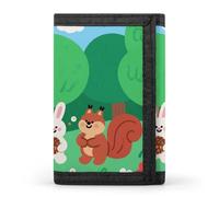 HETVBNS TriFold Wallet with 8 Card Slots & Keychain | Durable Polyester | Compact Animal Print Wallet for Travel