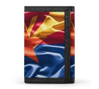 HETVBNS TriFold Wallet with 8 Card Slots & Keychain | Durable Polyester | Compact Arizona Flag Standard Wallet for Travel