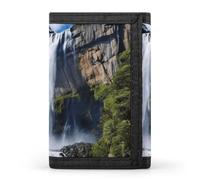 HETVBNS TriFold Wallet with 8 Card Slots & Keychain | Durable Polyester | Compact Beautiful Waterfall Wallet for Travel