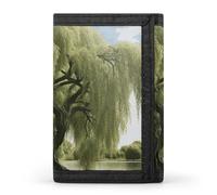 HETVBNS TriFold Wallet with 8 Card Slots & Keychain | Durable Polyester | Compact Big Trees Wallet for Travel