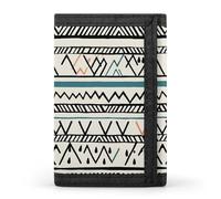 HETVBNS TriFold Wallet with 8 Card Slots & Keychain | Durable Polyester | Compact Boho Triangle Stripes Wallet for Travel