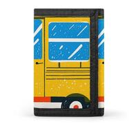 HETVBNS TriFold Wallet with 8 Card Slots & Keychain | Durable Polyester | Compact Car Print Wallet for Travel