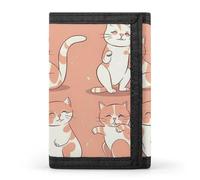 HETVBNS TriFold Wallet with 8 Card Slots & Keychain | Durable Polyester | Compact Cat's Movements Are Different Wallet for Travel