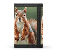 HETVBNS TriFold Wallet with 8 Card Slots & Keychain | Durable Polyester | Compact Cute Squirrels Wallet for Travel