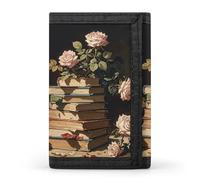 HETVBNS TriFold Wallet with 8 Card Slots & Keychain | Durable Polyester | Compact Dark Academy Wallet for Travel