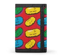 HETVBNS TriFold Wallet with 8 Card Slots & Keychain | Durable Polyester | Compact Dill Pickles Print Wallet for Travel