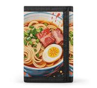 HETVBNS TriFold Wallet with 8 Card Slots & Keychain | Durable Polyester | Compact Doodle Style Noodles Wallet for Travel