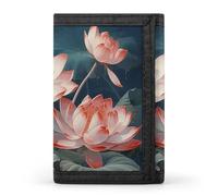 HETVBNS TriFold Wallet with 8 Card Slots & Keychain | Durable Polyester | Compact Dragonfly And Flower Wallet for Travel