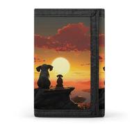 HETVBNS TriFold Wallet with 8 Card Slots & Keychain | Durable Polyester | Compact Elephant And Dog Watch The Sunset Wallet for Travel