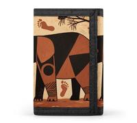 HETVBNS TriFold Wallet with 8 Card Slots & Keychain | Durable Polyester | Compact Elephant March Print Wallet for Travel