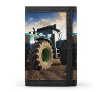 HETVBNS TriFold Wallet with 8 Card Slots & Keychain | Durable Polyester | Compact Farm Tractor Wallet for Travel