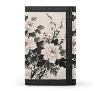 HETVBNS TriFold Wallet with 8 Card Slots & Keychain | Durable Polyester | Compact Floral Mandala Wallet for Travel