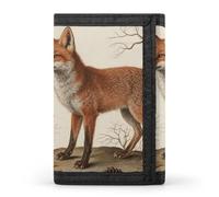HETVBNS TriFold Wallet with 8 Card Slots & Keychain | Durable Polyester | Compact Fox Wallet for Travel