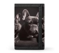 HETVBNS TriFold Wallet with 8 Card Slots & Keychain | Durable Polyester | Compact French Bulldog Wallet for Travel