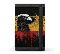 HETVBNS TriFold Wallet with 8 Card Slots & Keychain | Durable Polyester | Compact Germany Flag Eagle Wallet for Travel