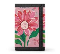 HETVBNS TriFold Wallet with 8 Card Slots & Keychain | Durable Polyester | Compact Happy Mother Day Wallet for Travel