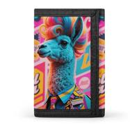 HETVBNS TriFold Wallet with 8 Card Slots & Keychain | Durable Polyester | Compact Hippie Sheep Wallet for Travel