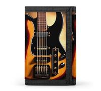 HETVBNS TriFold Wallet with 8 Card Slots & Keychain | Durable Polyester | Compact Instrumental Guitar Wallet for Travel