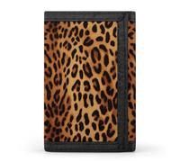 HETVBNS TriFold Wallet with 8 Card Slots & Keychain | Durable Polyester | Compact Leopard Print Wallet for Travel