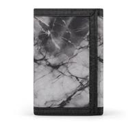 HETVBNS TriFold Wallet with 8 Card Slots & Keychain | Durable Polyester | Compact Light Black Marble Wallet for Travel