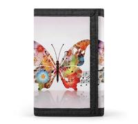 HETVBNS TriFold Wallet with 8 Card Slots & Keychain | Durable Polyester | Compact Music Butterfly Wallet for Travel