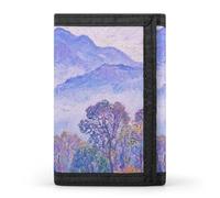 HETVBNS TriFold Wallet with 8 Card Slots & Keychain | Durable Polyester | Compact Nature Forest Mountain Wallet for Travel