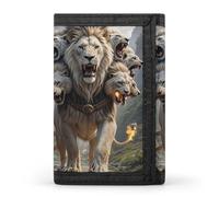 HETVBNS TriFold Wallet with 8 Card Slots & Keychain | Durable Polyester | Compact Nine Lions Wallet for Travel