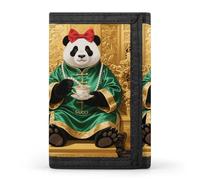 HETVBNS TriFold Wallet with 8 Card Slots & Keychain | Durable Polyester | Compact Panda Cute Wallet for Travel