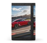 HETVBNS TriFold Wallet with 8 Card Slots & Keychain | Durable Polyester | Compact Rapid Sports Car Wallet for Travel