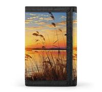 HETVBNS TriFold Wallet with 8 Card Slots & Keychain | Durable Polyester | Compact Reeds by The River Wallet for Travel