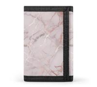 HETVBNS TriFold Wallet with 8 Card Slots & Keychain | Durable Polyester | Compact Rose Marble Wallet for Travel