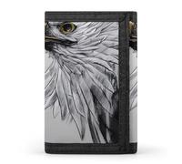 HETVBNS TriFold Wallet with 8 Card Slots & Keychain | Durable Polyester | Compact Sketching An Eagle Wallet for Travel
