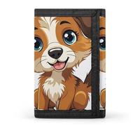 HETVBNS TriFold Wallet with 8 Card Slots & Keychain | Durable Polyester | Compact Small Dog Wallet for Travel