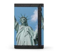 HETVBNS TriFold Wallet with 8 Card Slots & Keychain | Durable Polyester | Compact Statue of Liberty Wallet for Travel