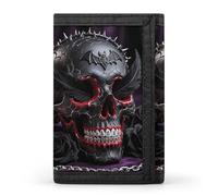 HETVBNS TriFold Wallet with 8 Card Slots & Keychain | Durable Polyester | Compact Sugar Skulls Print Wallet for Travel
