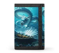 HETVBNS TriFold Wallet with 8 Card Slots & Keychain | Durable Polyester | Compact The Dragon King Wallet for Travel