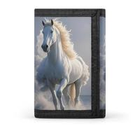 HETVBNS TriFold Wallet with 8 Card Slots & Keychain | Durable Polyester | Compact The Galloping Horse Is Galloping Wallet for Travel