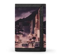 HETVBNS TriFold Wallet with 8 Card Slots & Keychain | Durable Polyester | Compact The Old Hollywood Wallet for Travel