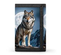 HETVBNS TriFold Wallet with 8 Card Slots & Keychain | Durable Polyester | Compact Timberwolves Wallet for Travel