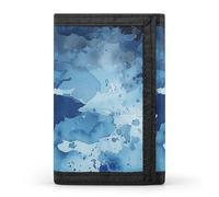 HETVBNS TriFold Wallet with 8 Card Slots & Keychain | Durable Polyester | Compact Unique Scenery Pattern Wallet for Travel
